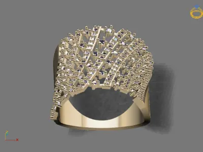 STL 3DM Print Ready Women Diamond Ring Lightweight Printable  3D print model 121