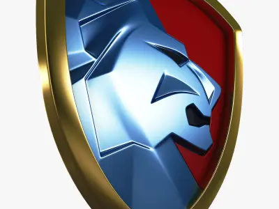 Lion Shield Insignia v 2 3D model