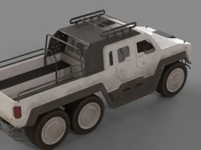 Sci-fi Jeep Low-poly 3D model