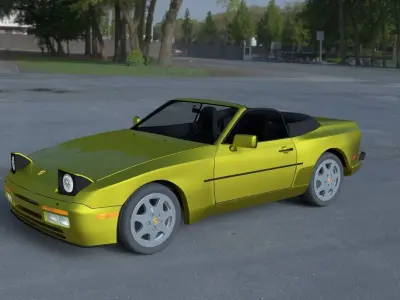 Porsche 944 Cabriolet w interior top down HDRI 3D model