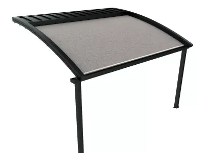 Motorized Pergola 2 weathered black steel 3D model