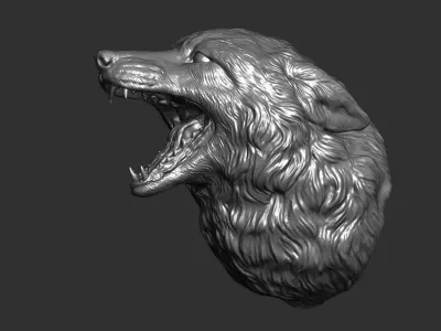 Fox grin head 3D print model