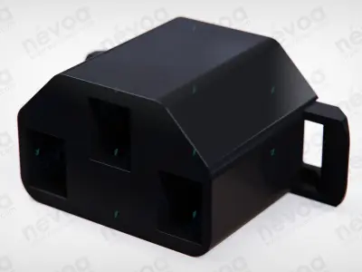 IEC Appliance Outlet F - 4723 - Snap-in version from front side 3D model