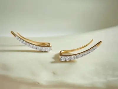 Diamond Climber Earrings 3D Model  3D print model