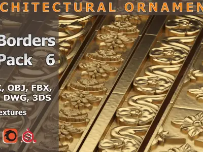 5 Borders Ornamental Pack 6 3D model