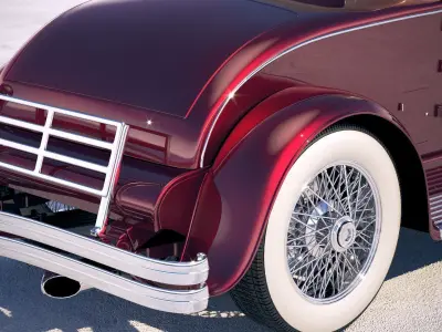 Duesenberg SJ Roadster 1935 VRAY 3D model