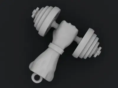 hand weights Holding Dumbbell 3D Model 3D print model