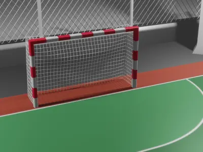 FootZall soccer field with lights 3D model