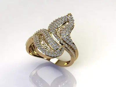 STL 3DM Women Ring Womens Ring Diamonds With Stone Model 3D print model