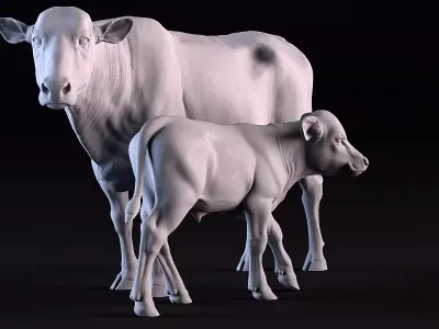 Cow and Calf 3D print model