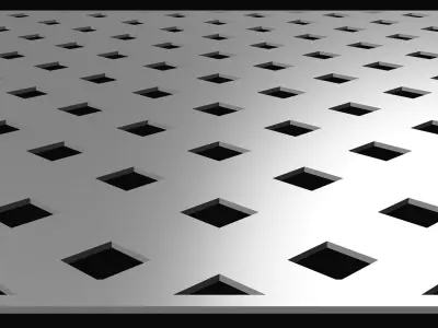 Perforated panel with square hole and 16 percent opening 25O06 3D model