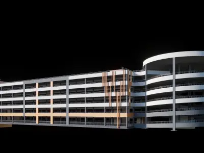 Multistorey car parking building 3D model