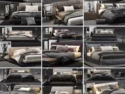 Bed Colection 01 - 10 Items 3D model
