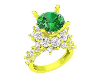 A7536 Hongkong Style Luxury Diamond Women Ring 3D print model