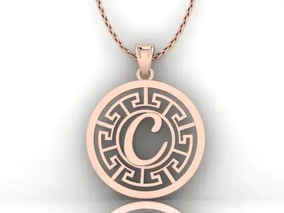 C Letter Pendant  3D print model