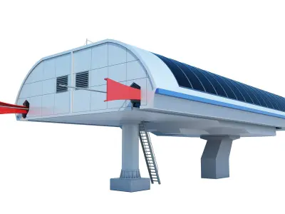 Cableway Car Lift 3D model