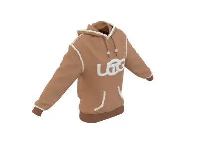 Telfar x UGG Hoodie Chestnut Low-poly 3D model