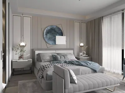 Chinese style bedroom New 3D model