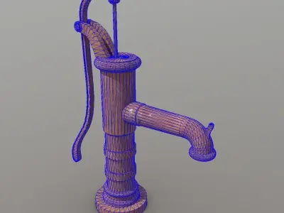 Hand Water Pump Low-poly 3D model