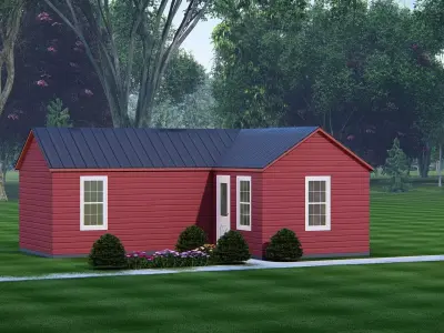 Modern Tiny House Exterior with Minimalist Design 3D model