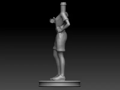 3D Printable slim woman with timer Bubble Head 3D print model