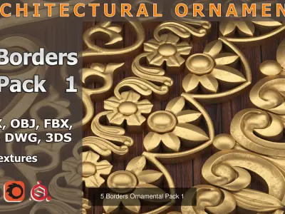 50 Borders Ornamental in One Pack 3D Model Collection