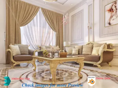  Classic Interior - Classic Living room - Sitting Room  3D model