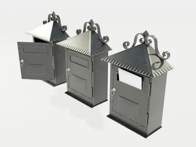 Wall Mounted Wrought Iron Mailbox 3D model