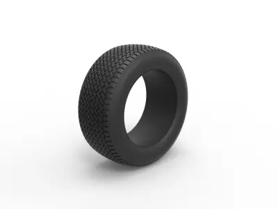 Tire of Dirt Modified stock car V6 Scale 1 to 25 3D print model