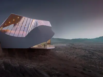 Saudi arabia conceptual desert hill luxury home 3D model