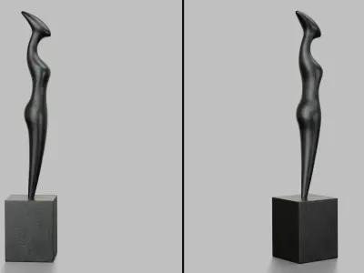 Modern abstract sculpture 042 Low-poly 3D model