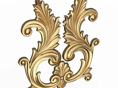 Carved Plaster Molding Decoration 042 Low-poly 3D model