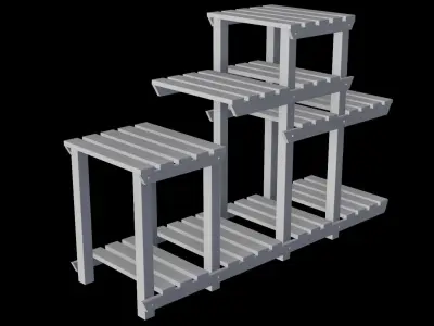 Platform Shelf Low-poly 3D model