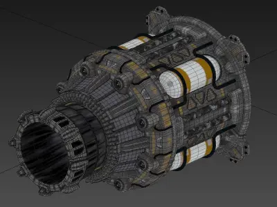 Large Spaceship Fusion Thruster 3D model