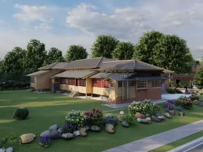 Casa Scene-villa-modern house 3D model order