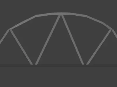 Arched Metal Bridge Low-poly 3D model