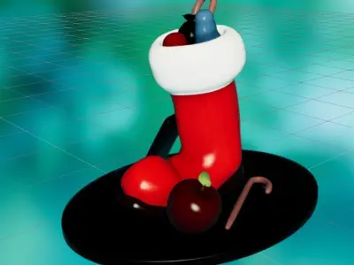 saint nicholas boot decor Xmas Low-poly 3D model