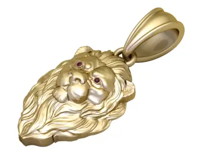 Luxury Lion Head Pendant  3D Printable Fine Jewelry Design 3D print model