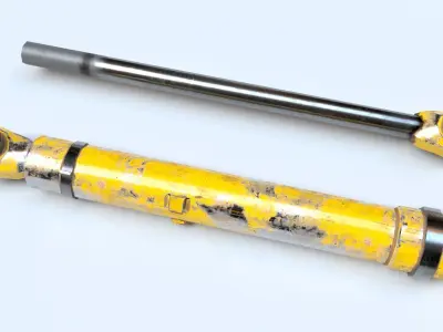 Rigged Hydraulic Cylinder Piston Low-poly 3D model