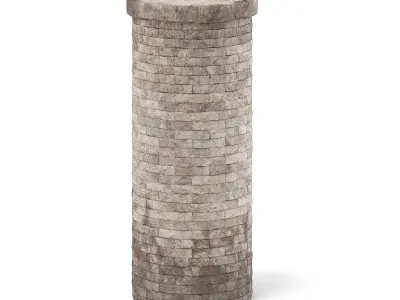 Brick Pillar 3D Model 3D model