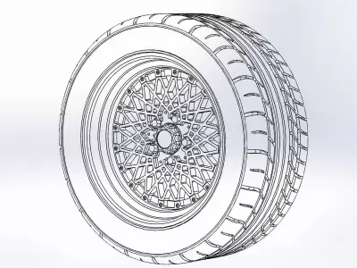 Wheel BBS RS 17inch for scale model 3D print model