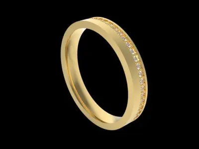 Diamond Eternity Wedding Ring 3D print model