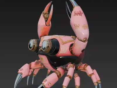 Royal Mecha Crab - Couture Robotic Sculpture 3D Model 3D print model