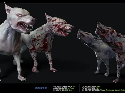 Mutant Dog Low-poly 3D model