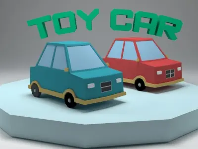 Low Poly Toy Car with Simple Rotation Animation Free low-poly 3D model