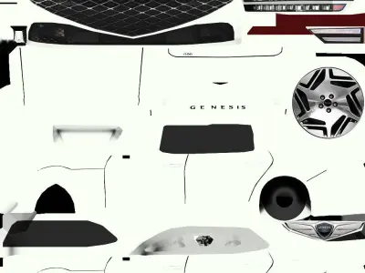 GENESIS G90 LOWPOLY Low-poly 3D model