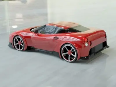 Red sports car concept 3D print model