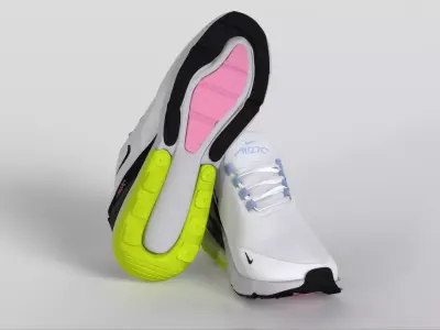 Nike Air Max 270 Women s Purple Platinum Black Low-poly 3D model