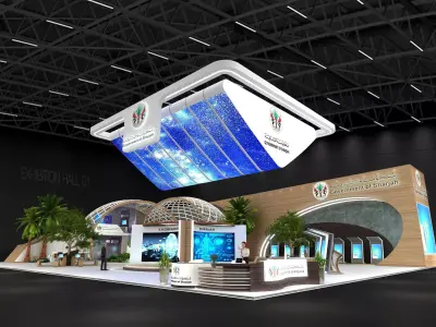 26x36m Exhibition stand 3 side open 3D model