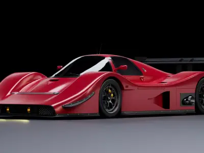 Mid-poly Group C racing prototype v1 3D model